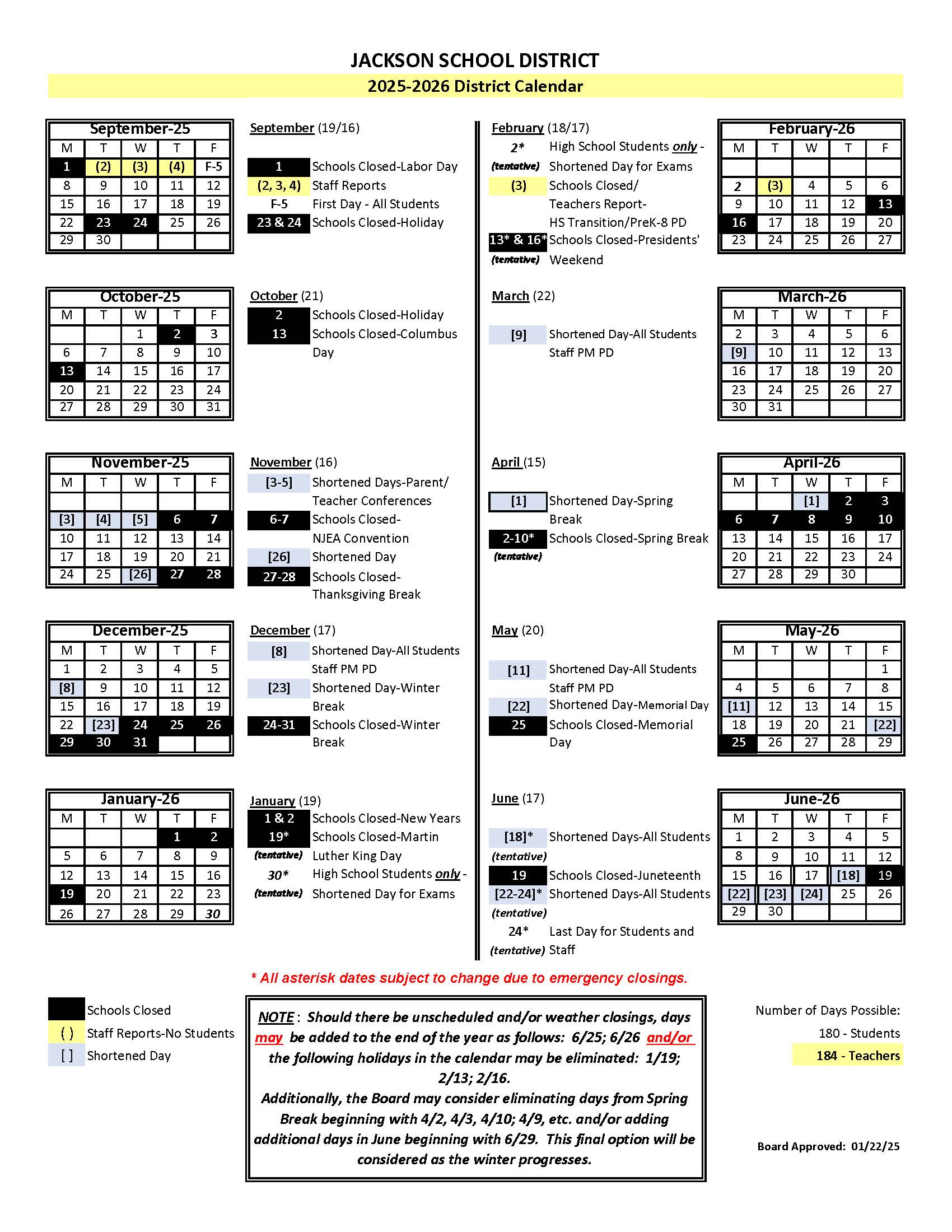 district calendar for 25-26
