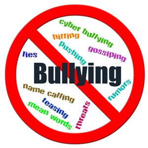 anti bullying logo with word bullying crossed out