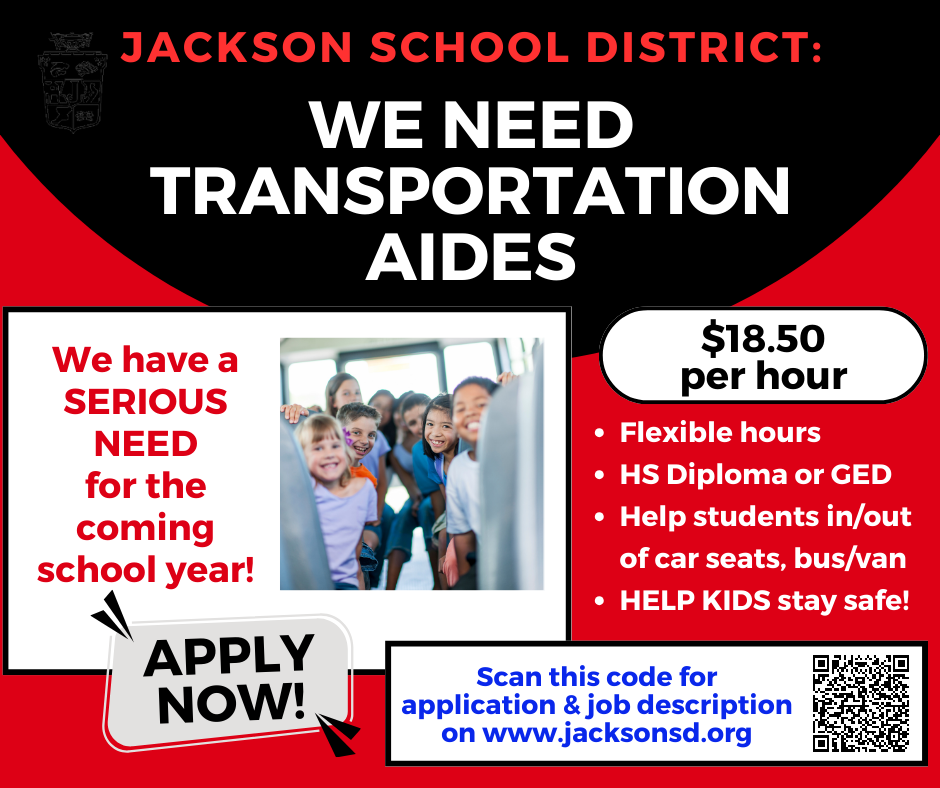  transportation aide advertisement showing kids on bus