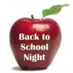 apple with back to school night written on it