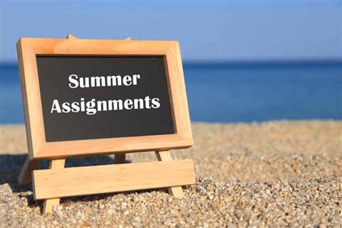 Summer Assignments written on an easel in the sane