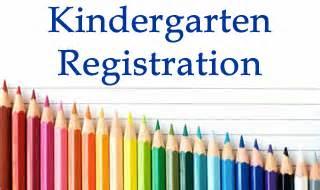 Kindergarten registration sign with colored pencils 