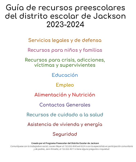  cover page of preschool resource guide