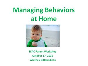 Managing Behaviors 