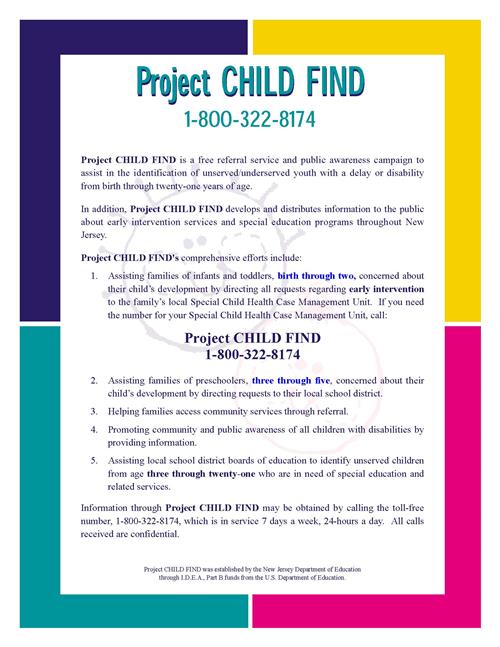 Child Find Fact Sheet Image 