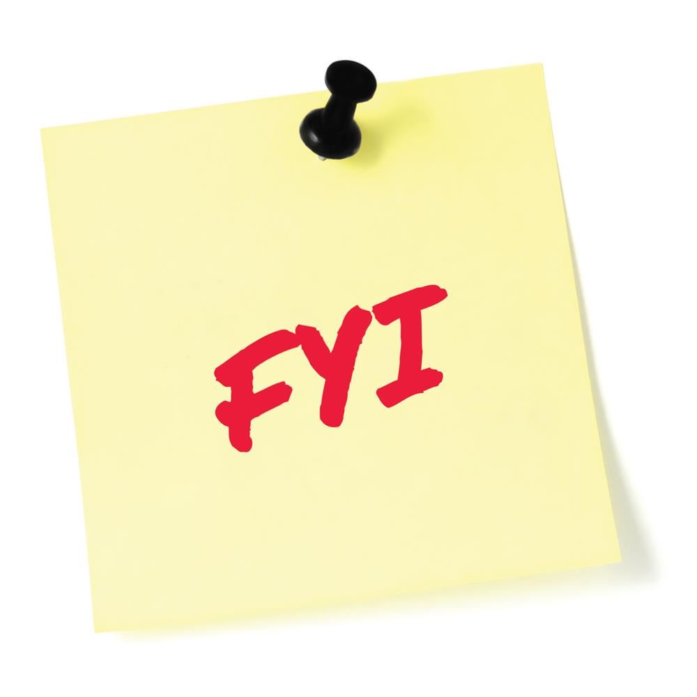  yellow sticky note with FYI on it