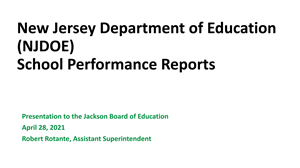 Cover Page of Performance Report Presentation