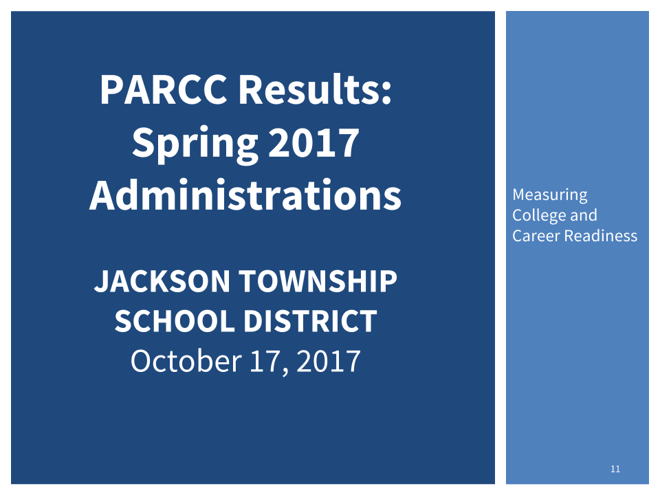 Image of Cover of PARCC Scores report which links to report 