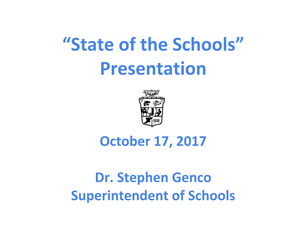 Cover of State of the Schools Presentation which links to presentation 