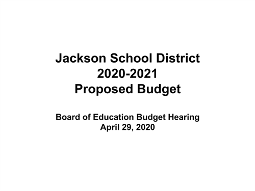 Cover of budget presentation for 2020-2021 