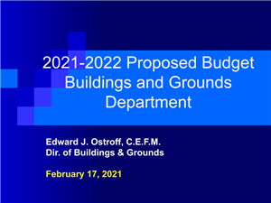 cover of facilities presentations 