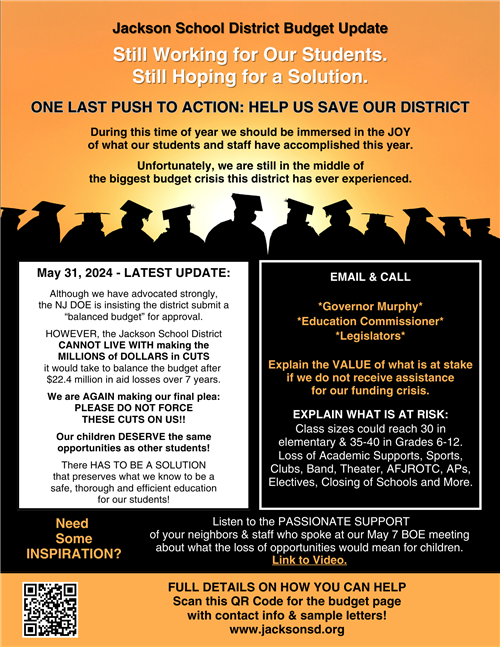 may 31 budget update showing graduates in sillhouette
