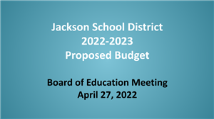 cover of proposed budget presentation from april 27, 2022