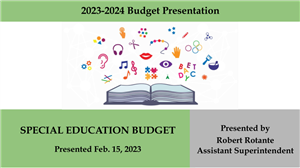 cover of special education budget presentation