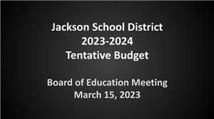 cover of tentative budget presentation