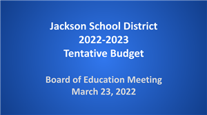 cover of tentative budget presentation