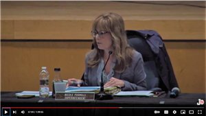 screenshot of Superintendent Pormilli speaking at board meeting