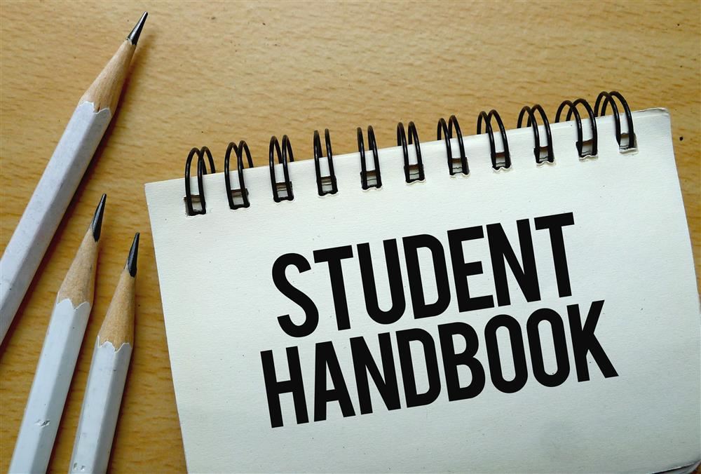  student handbook on spiral notebook