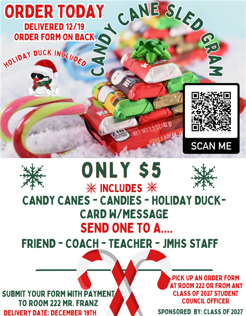 CANDY CANE SLED GRAM